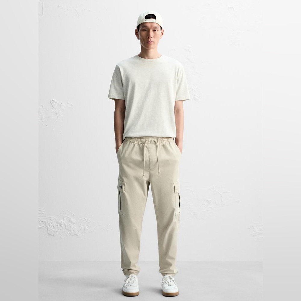 Zara XL Beige Cargo Joggers